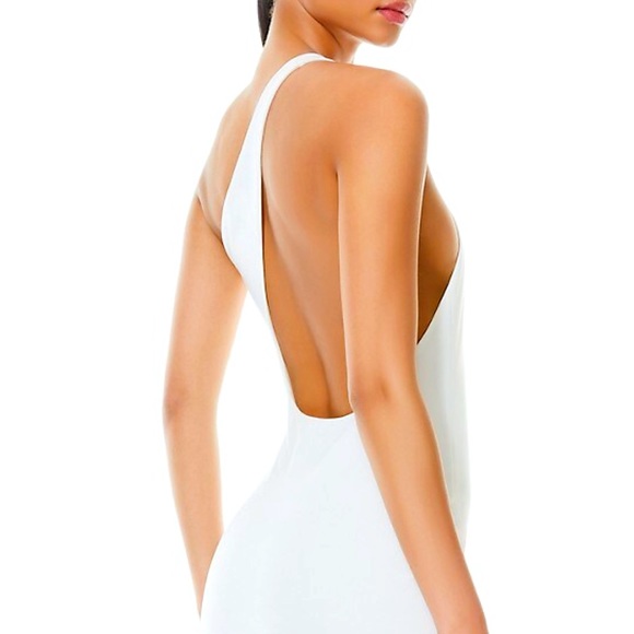 Alice + Olivia Rosia Off White One Shoulder Cut Out Cocktail Mini Dress - Picture 4 of 16